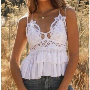 Free People White Lace Camisole